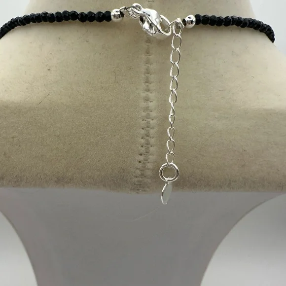 Silver Sheen Obsidian Heart Pendant Beaded Necklace - Picture 7 of 8